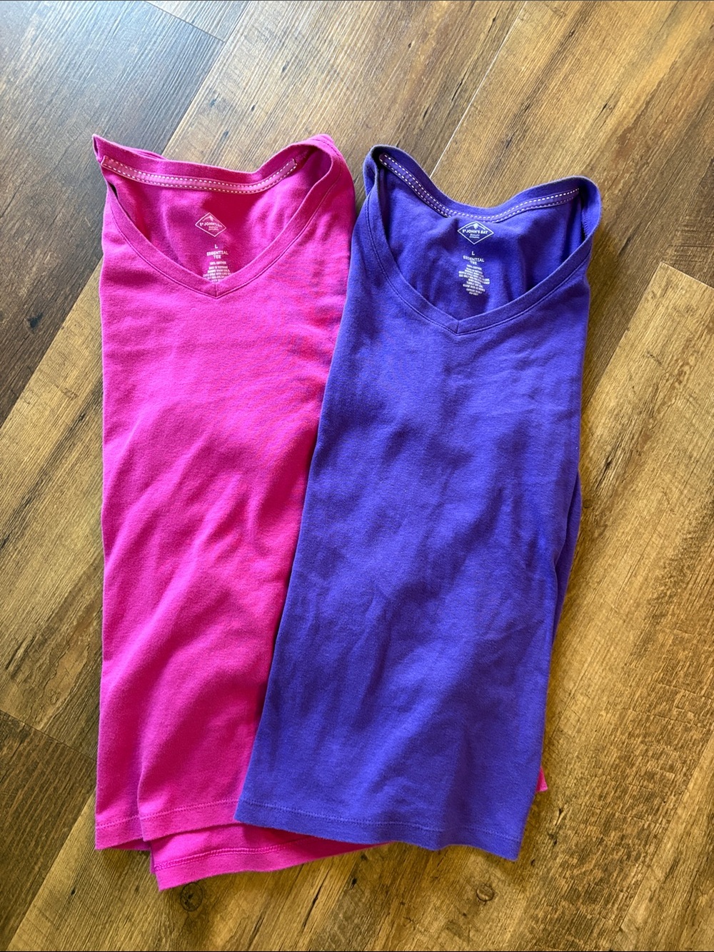 St. John's Bay V-Neck Tank 3/4 SleeveTops Fuchsia & Purple (2-Pack)100% Cotton